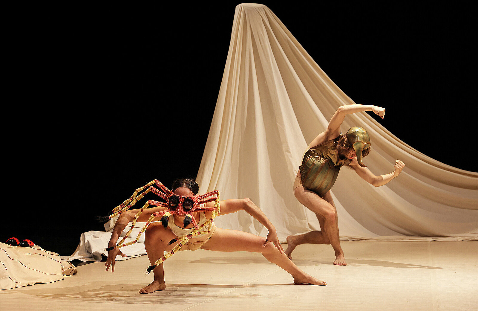 Une scène du filage de la pièce MAMUKA par la COMPAGNIE ELIRALE, directrice artistique et chorégraphe PANTXIKA TELLERIA, présentée à LARREKO, SAINT-PÉE-SUR-NIVELLES le 18 octobre 2023. Danse contemporaine. Photographie de Stéphane Bellocq.
A scene from a rehearsal of the piece MAMUKA by COMPAGNIE ELIRALE, artistic director and choreographer PANTXIKA TELLERIA, performed in LARREKO, SAINT-PEE-SUR-NIVELLE on the 18th october 2023. Contemporary dance. Photography by Stephane Bellocq.